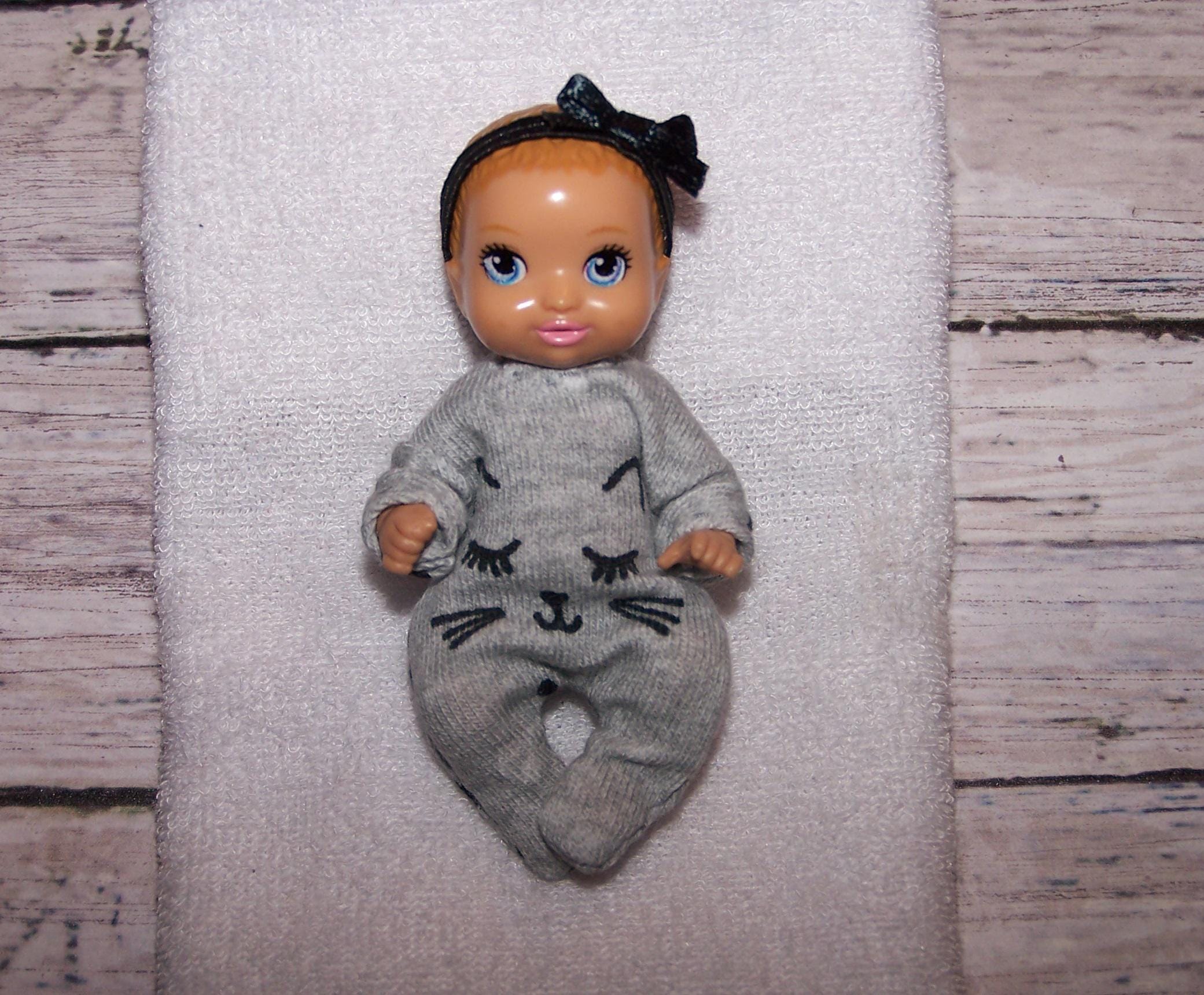 Handmade Krissy Doll Clothes Kitty Cat Sleeper & Headband for Fashion Doll Baby