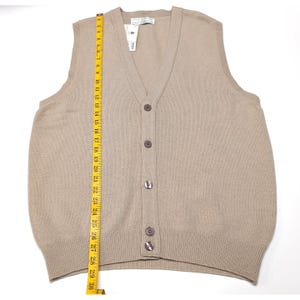 Vtg Lyle & Scott Scotland Touch of Cashmere Waistcoat Vest Mens M Parchment NWT image 9