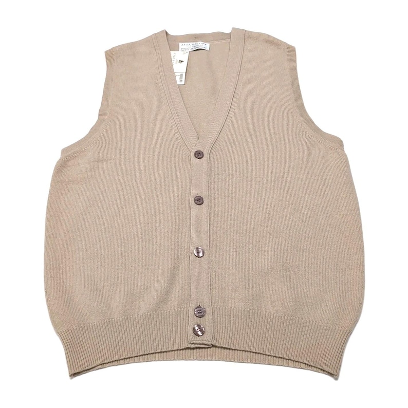 Vtg Lyle & Scott Scotland Touch of Cashmere Waistcoat Vest Mens M Parchment NWT image 1