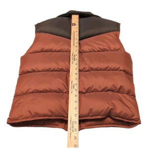 Vtg Browning Down Vest Mens Size Small Brown Puffer Hunting Washable Made in USA image 9