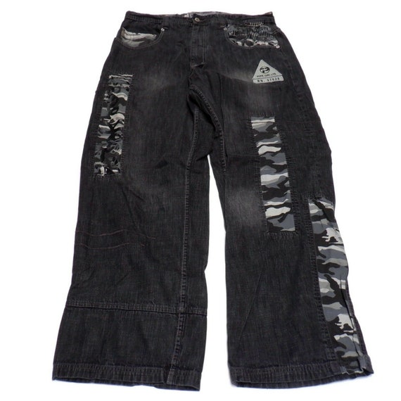 Pepe Jeans Men's 37-38 Black Patchwork Wide Leg Gr
