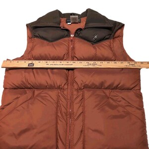 Vtg Browning Down Vest Mens Size Small Brown Puffer Hunting Washable Made in USA image 7