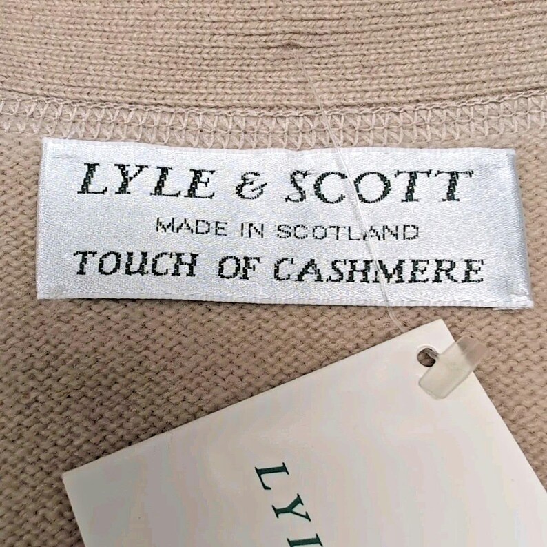 Vtg Lyle & Scott Scotland Touch of Cashmere Waistcoat Vest Mens M Parchment NWT image 3