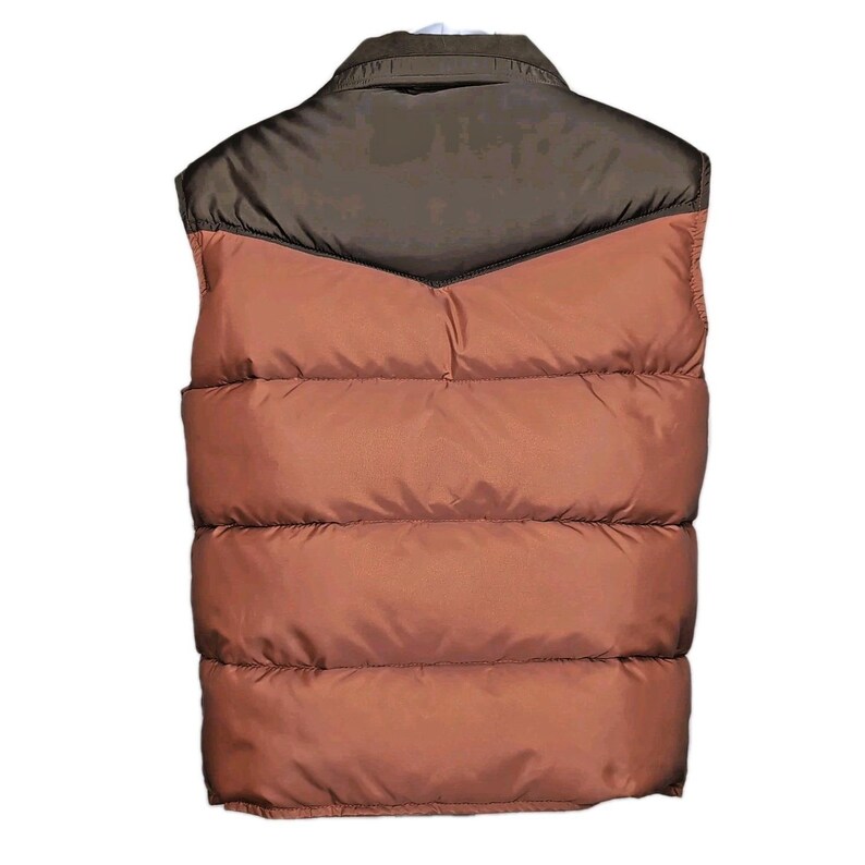Vtg Browning Down Vest Mens Size Small Brown Puffer Hunting Washable Made in USA image 2