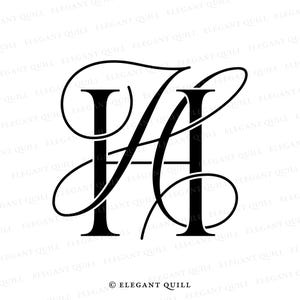 Hochzeitsmonogramm-Initialen, Hochzeitslogo, Hochzeitsmonogramm, HH