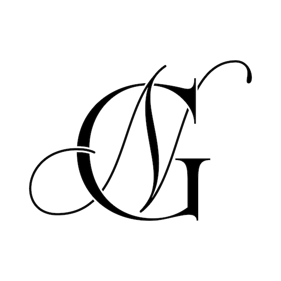 Wedding Gobo Monogram, CM Initials Logo – Elegant Quill