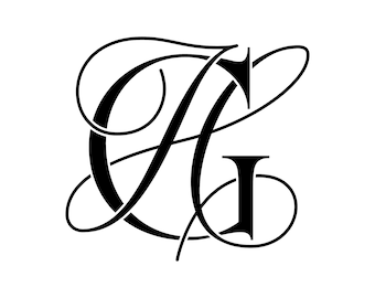 Wedding Logo Monogram, Wedding Initials, Dance Floor Monogram, HG, GH