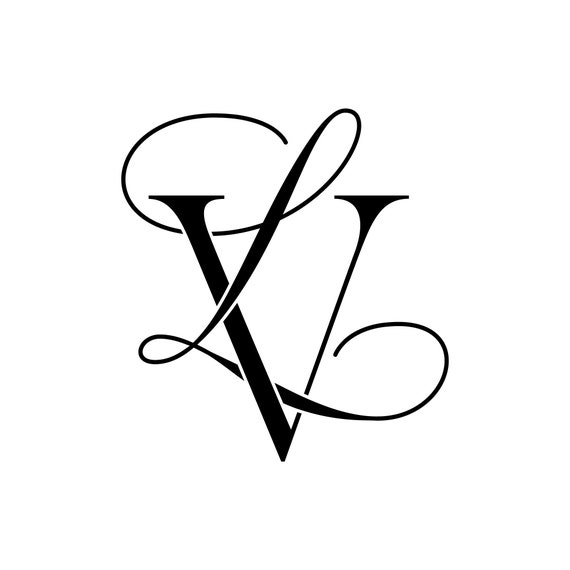 Wedding Monogram Logo LV VL Monogram Wreath SVG 