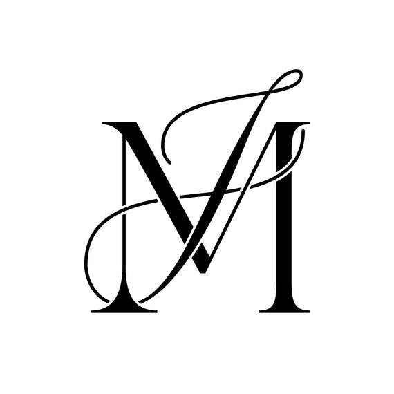 Initial mm wedding monogram logo design Royalty Free Vector