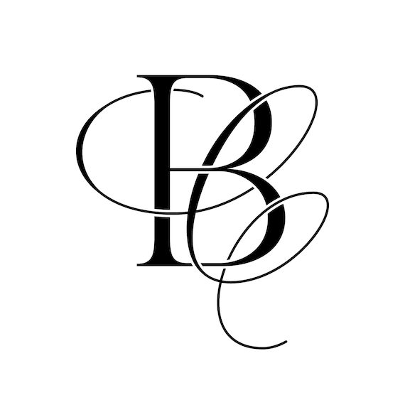Bd Monogram Logo Alphabet Initials Rose Gold Color Decorative
