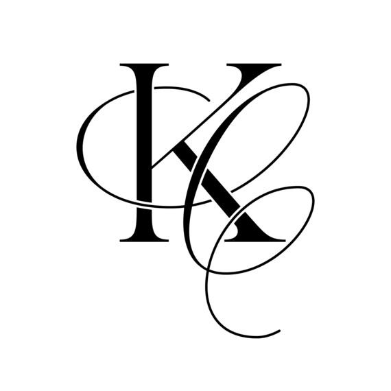 Wedding Monogram, BV Initials Logo – Elegant Quill