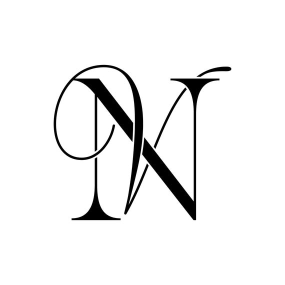 Monogram, NV Initials Logo – Elegant Quill