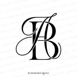 Monograma del logotipo de la boda, logotipo de la novia, iniciales del monograma de la boda, AB, BA