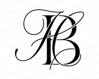 Monogram SVG, Svg-bestanden voor Cricut, bruiloft monogram logo, HB, BH