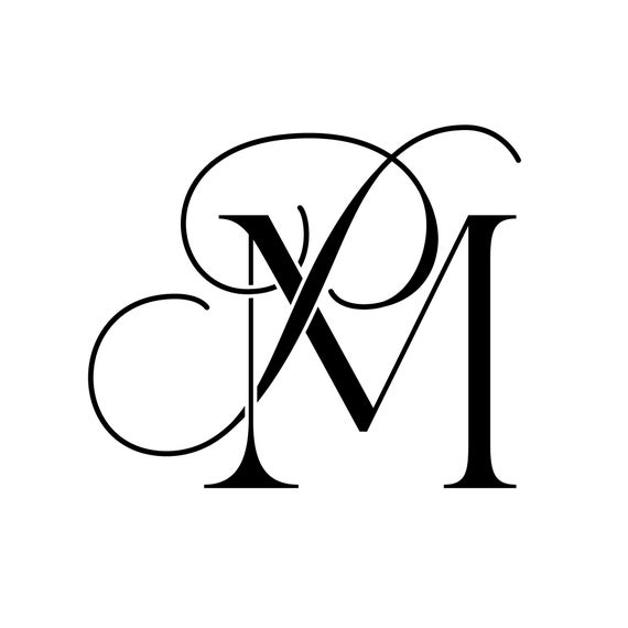PM Initials letter Wedding monogram logos template, hand drawn