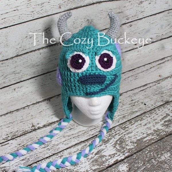 Monster Sulley Hat - Halloween Costume - Sizes Newborn to Adult