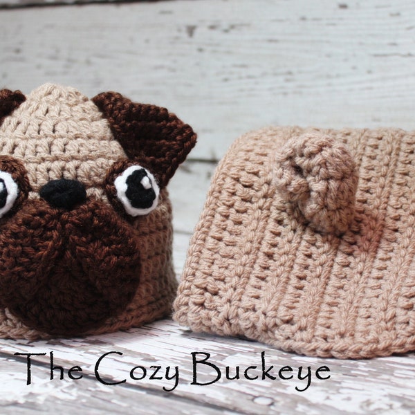 CROCHET PATTERN / Baby Pug Outfit / Crochet - Nursery Decor - Baby Shower Gift