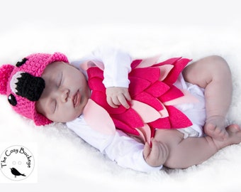 Baby Pink Flamingo Costume - Flamingo Hat & Bodysuit - Animal Hat - Pink Flamingo Hat - Pink Flamingo Bodysuit -Halloween Costume