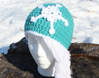 Crochet Snow Princess Hat - Princess Character Hat - Halloween Costume