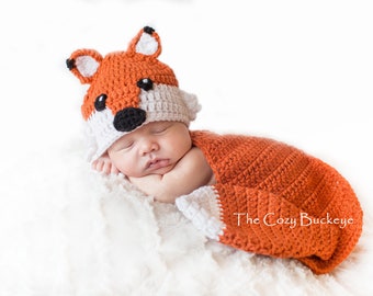 newborn crochet fox outfit pattern