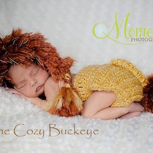 Crochet Lion Hat & Diaper Cover Pattern: Newborn Photo Prop (PDF Pattern)