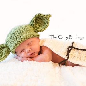 CROCHET PATTERN - Baby Green Alien Costume & Lightsaber - Baby Shower Gift - Nursery Decor