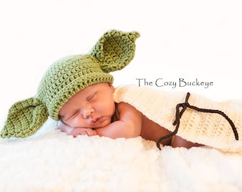 PATRÓN DE GANCHILLO - Disfraz de extraterrestre verde para bebé y sable de luz - Regalo para baby shower - Decoración infantil