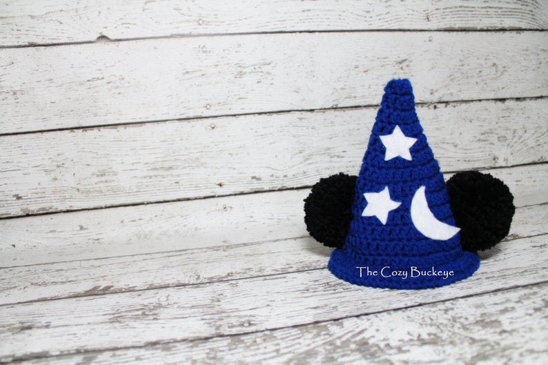 CROCHET PATTERN Newborn Wizard Mouse Hat and Cape Set Photography Prop Wizard Costume image 5