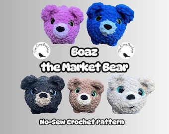 Boaz the Market Bear / PDF Crochet Pattern Only / Quick Market Make / Brown Bear, Black Bear, Polar Bear