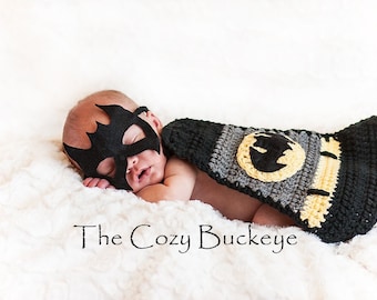 Preemie or Newborn Baby Bat Superhero Costume - Superhero Cape - Photography Prop - Halloween Costume