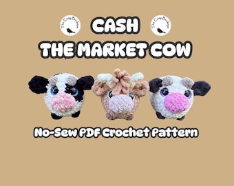Vaca de mercado / Patrón de crochet en PDF únicamente / Confección rápida en el mercado / Vaca sencilla, vaca moteada o vaca de las Tierras Altas