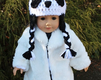 Panda Bear Animal Doll Hat for an American Girl Doll 18 inch Doll Bitty Baby Doll Character Hat