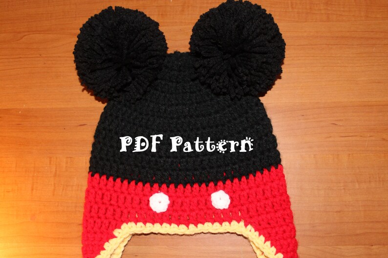 Instant Download Crochet Pattern Mickey Mouse Hat Disney Etsy