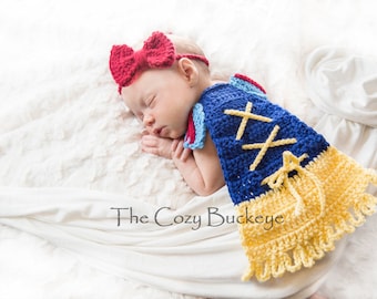 CROCHET PATTERN - Princess Outfit - Newborn Prop - Halloween Costume