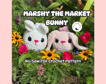 Marshy el Conejito del Mercado / Patrón de Crochet PDF solamente / Confección Rápida del Mercado