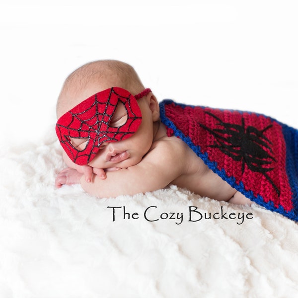 Preemie or Newborn Spider Superhero Costume -  Superhero Cape - Photography Prop - Halloween Costume