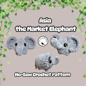 Asia the Market Elephant / PDF Crochet Pattern Only / Quick Market Make