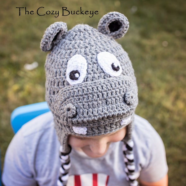 Crochet Hippo Hat - Fiona Hat - Animal Hat - Character Hat - Halloween Costume -  Sizes Newborn to Adult