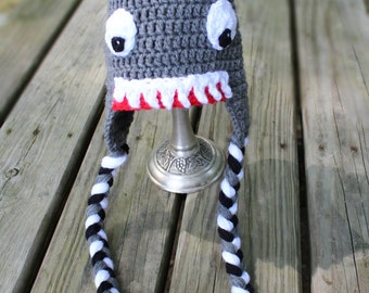 CROCHET PATTERN - Shark Hat - Character Hat - Animal Hat - Halloween Costume