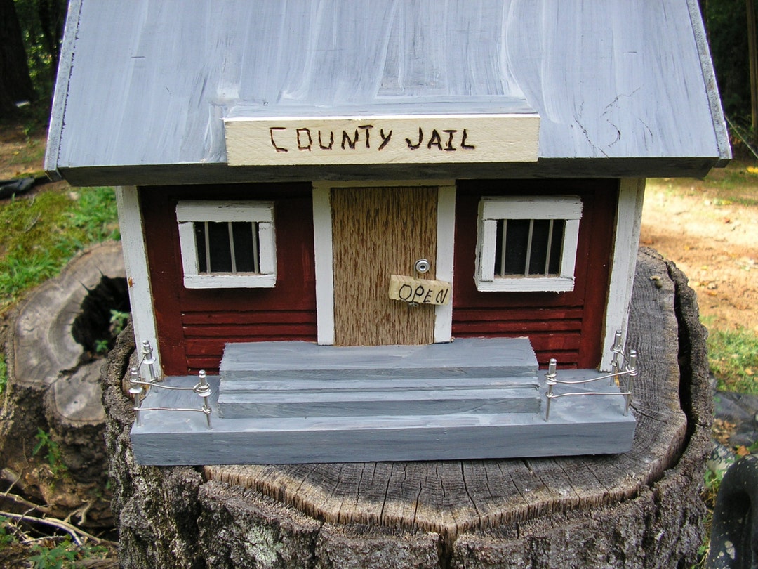 Quaint Birdhouse Jail House Etsy