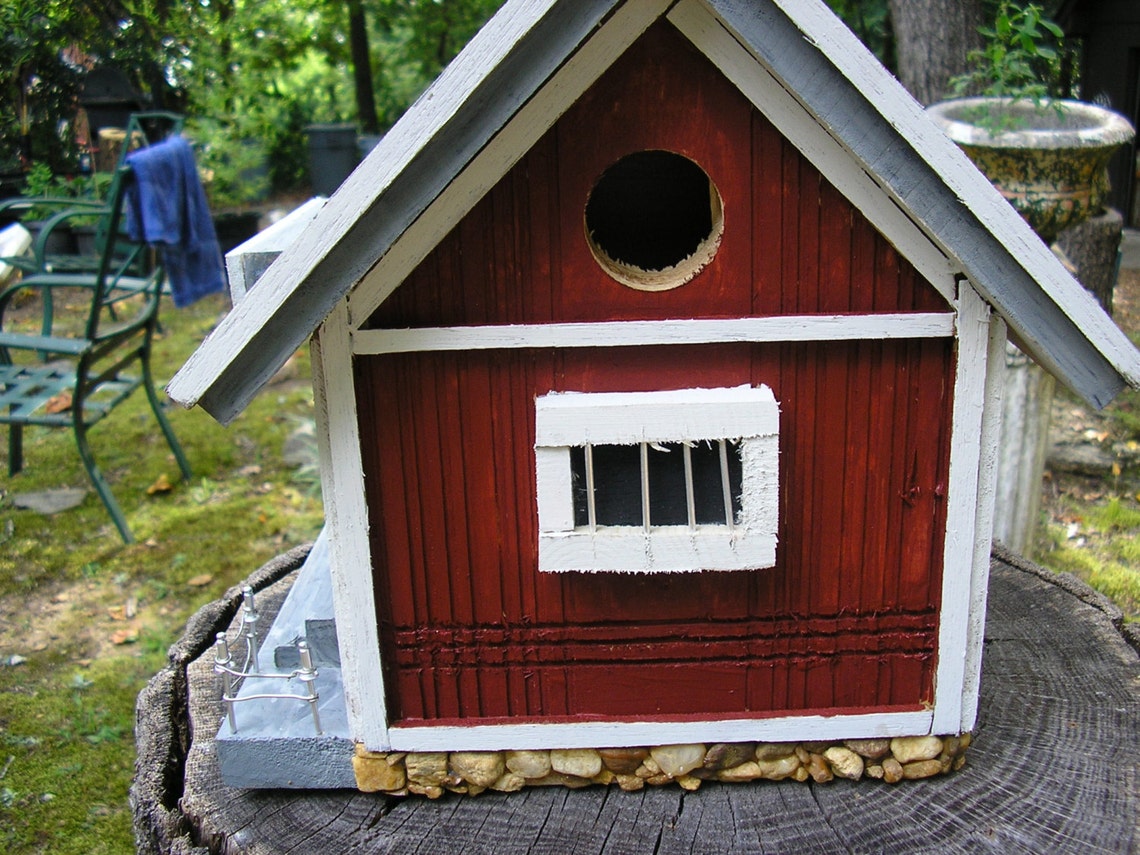 Quaint Birdhouse Jail House Etsy