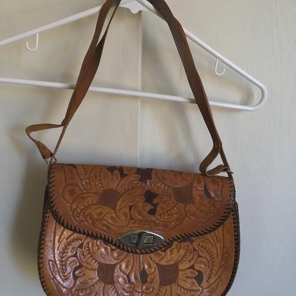 Vintage Western Tooled Leather Purse