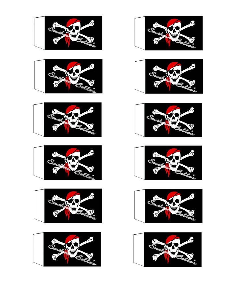 Printable Pirate Flag Cupcake Toppers and Cupcake Wraps-print159jpw ...