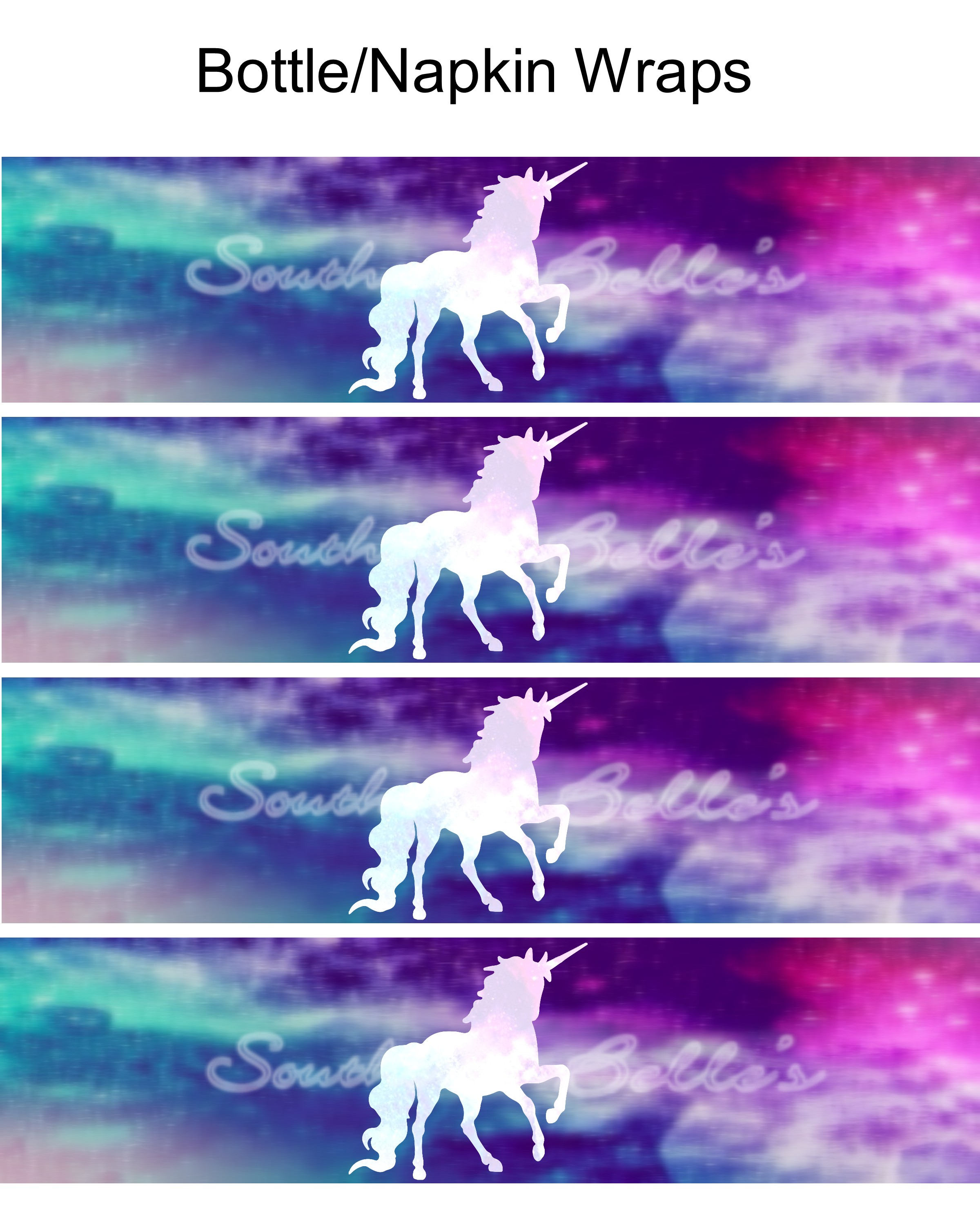 printable rainbow unicorn party decoration etsy