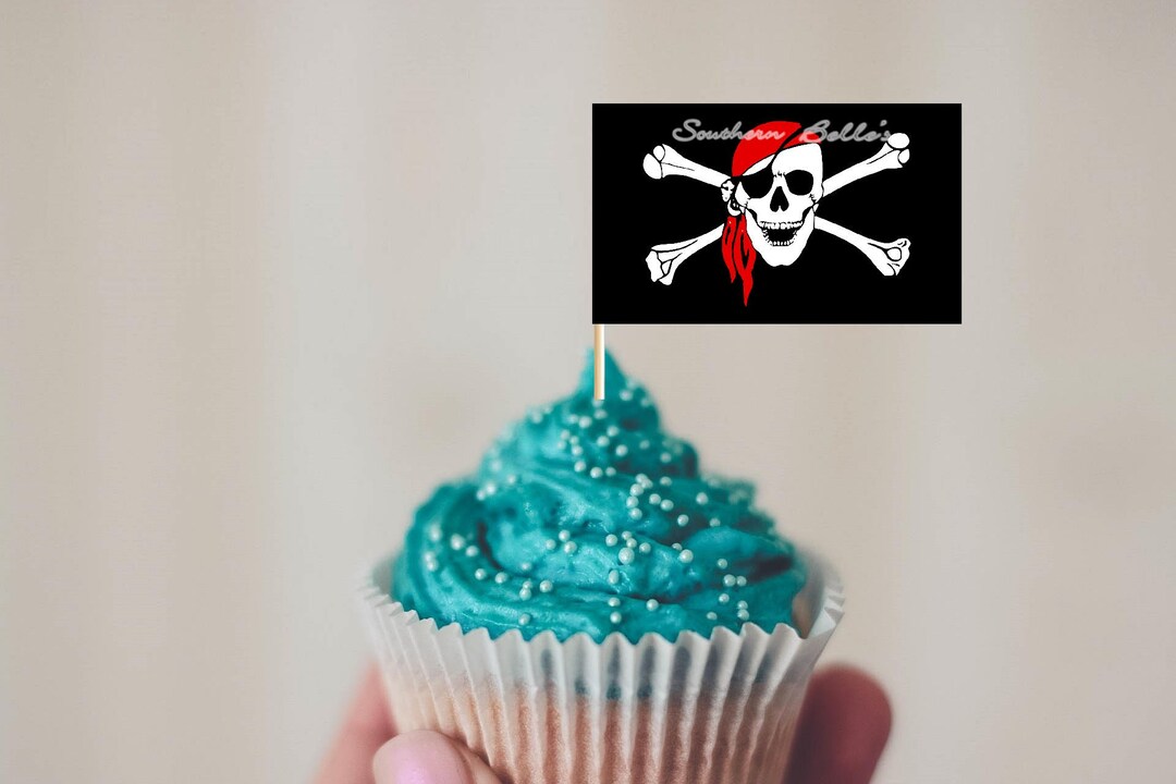 Printable Pirate Flag Cupcake Toppers and Cupcake Wraps-print159jpw ...