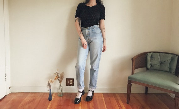 90s y2k Bubble Top | Black Bubble Scrunch Grunge P