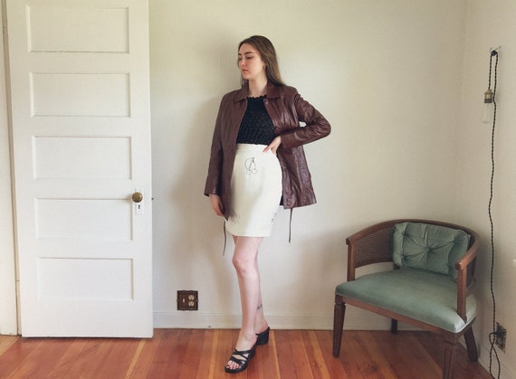 70s Oxblood Leather Belted Jacket | 70s Tie Waist