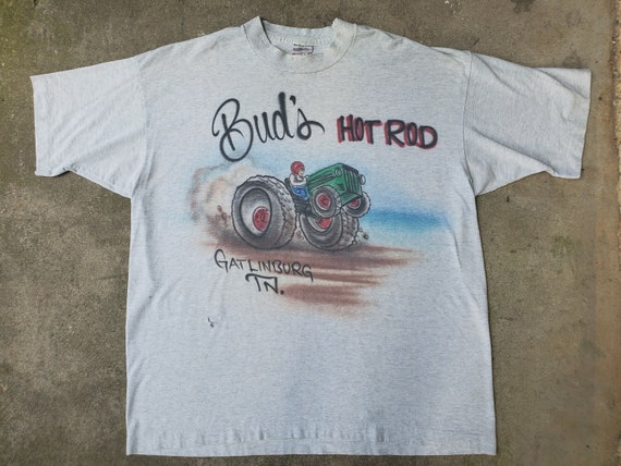 Vintage 90s Bud's Hot Rod Dirt Drag Gatlinburg Te… - image 1
