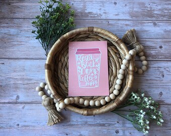 Read Books, Drink Coffee & Be Happy Art 13x18 Kunstdruck | Buchkunstdruck