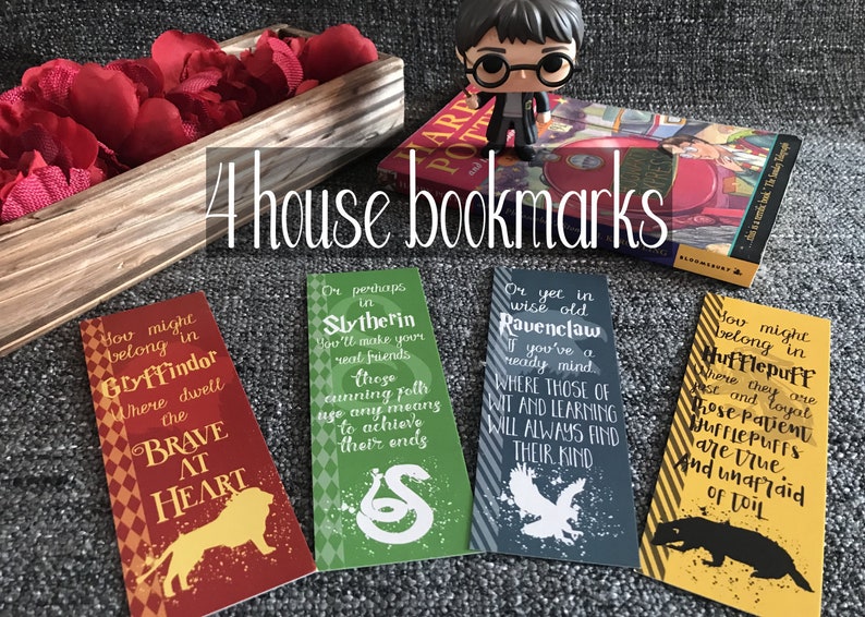 Harry Potter all 4 Hogwarts House bookmark Etsy